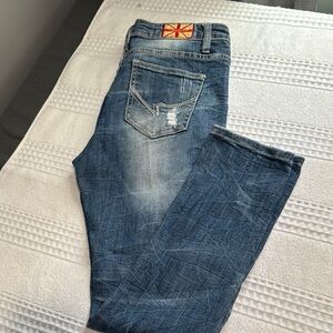 Machine Blue Slim Jeans with Classic Fading